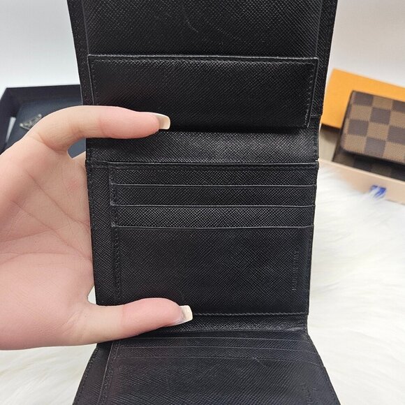 Prada Black Nylon and Leather Trifold Wallet - Picture 6 of 17